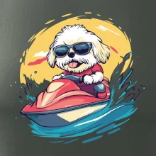 Lhasa Apso na vodnom skútri