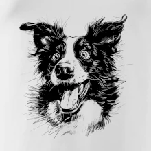 Čiernobiela karikatúra Border kólia Čiernobiela karikatúra Border kólia