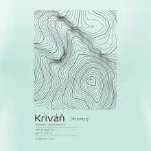 Kriváň - vrstevnice v obdĺžniku