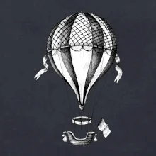 Teplovzdušný balón kreslený