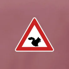 Dopravná značka - Pozor veverička