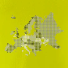 Mapa Európy - srdce v Ukrajine