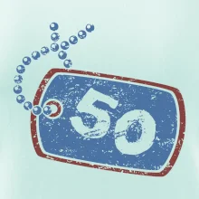 50 na krku štítok