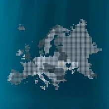 Mapa Európy - srdce v Ukrajine