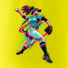 Baseballová nadhazovačka neonový pop art