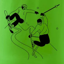 Lyžovanie - kreslené obrázok