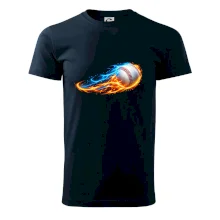 Letící baseballový míček v plamenech