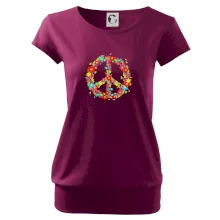 Peace symbol červené kvety