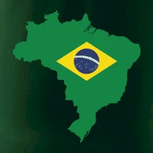 Brazília vlajka v mape