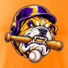Baseballový buldok s pálkou
