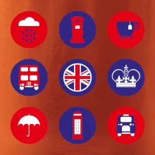 Anglicko symboly v kruhoch