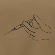 Ruka a injekcia jedným ťahom