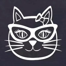 Mačacie dievča s okuliarmi