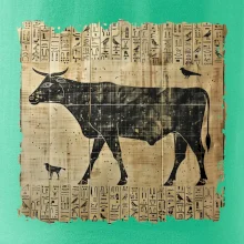 Egyptské hieroglyfy krava