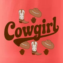 Cowgirl nápis a oblečenie Cowgirl nápis a oblečenie