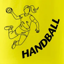 Handball nápis šikmo - dievča