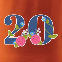 Kvetinové číslo kreslené - 20