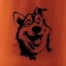 Čiernobiela karikatúra husky