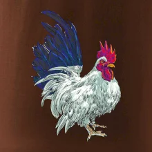 Kohút kreslený biely