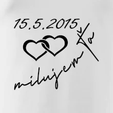 Mikina milujem ťa s dátumom na rukáve Mikina milujem ťa s dátumom na rukáve