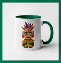 Mayová maska s perím