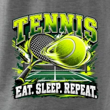 Tenisová raketa a míček eat sleep repeat