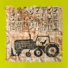 Egyptské hieroglyfy traktor