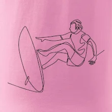 Surfer na vlne jedným ťahom