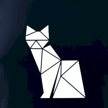 Origami mačka z boku