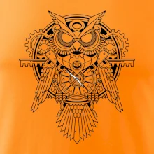 Steampunk sova čiernobiela