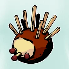 Gaštanový ježko - prsník