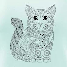 Mačka sediaca mandala