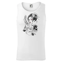 Japonsko - žena s červenými ústami Japonsko - žena s červenými ústami