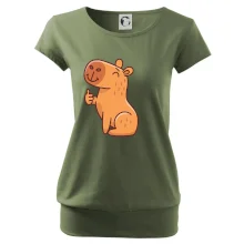 Kapybara s palcom hore