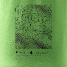 Severák - vrstevnice v obdĺžniku