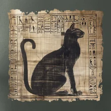 Egyptské hieroglyfy mačka