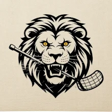 Floorball - Lev s hokejkou v tlamě