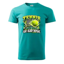 Tenisová raketa a míček eat sleep repeat
