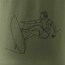 Surfer na vlne jedným ťahom Surfer na vlne jedným ťahom