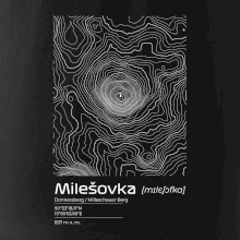 Milešovka - vrstevnice v obdĺžniku