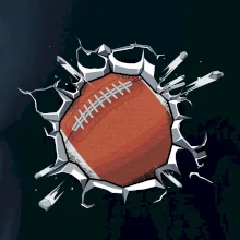 Americký futbal lopta v triku