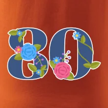 Kvetinové číslo kreslené - 80