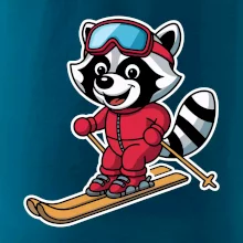 Mýval na lyžiach - kreslený