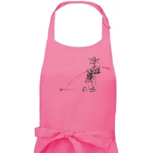 Kreslený rybár na pni