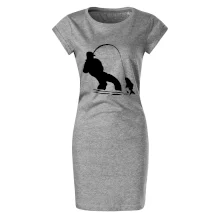 Rybár ťahajúce rybu