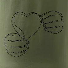 Ruka držiaca srdce jedným ťahom Ruka držiaca srdce jedným ťahom