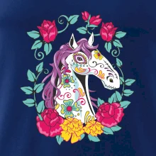 Kôň farebný s kvetinami