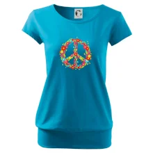 Peace symbol červené kvety