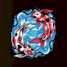 Yin & Yang Koi kapor - červený