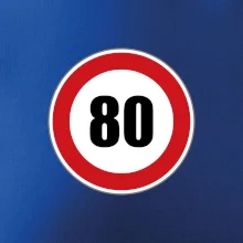 Dopravná značka - obmedzenie rýchlosti 80